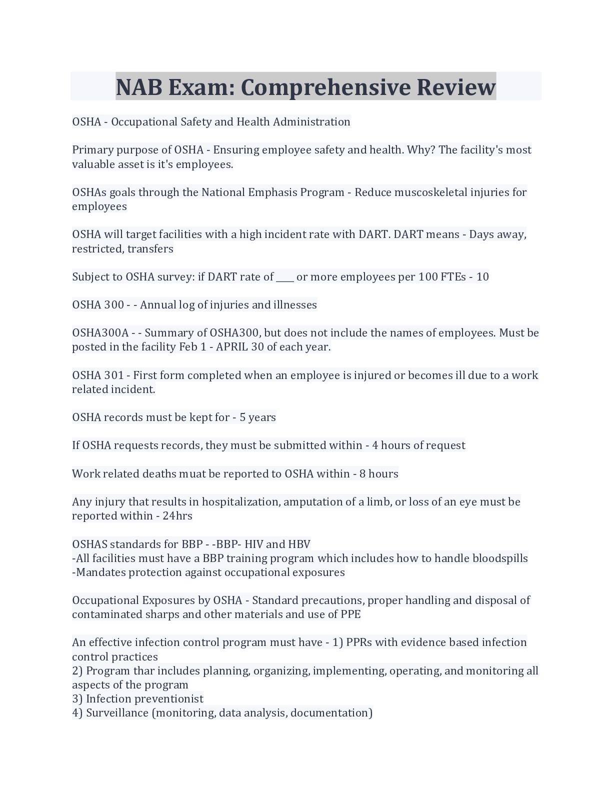 Preview image for NAB Exam: Comprehensive Review